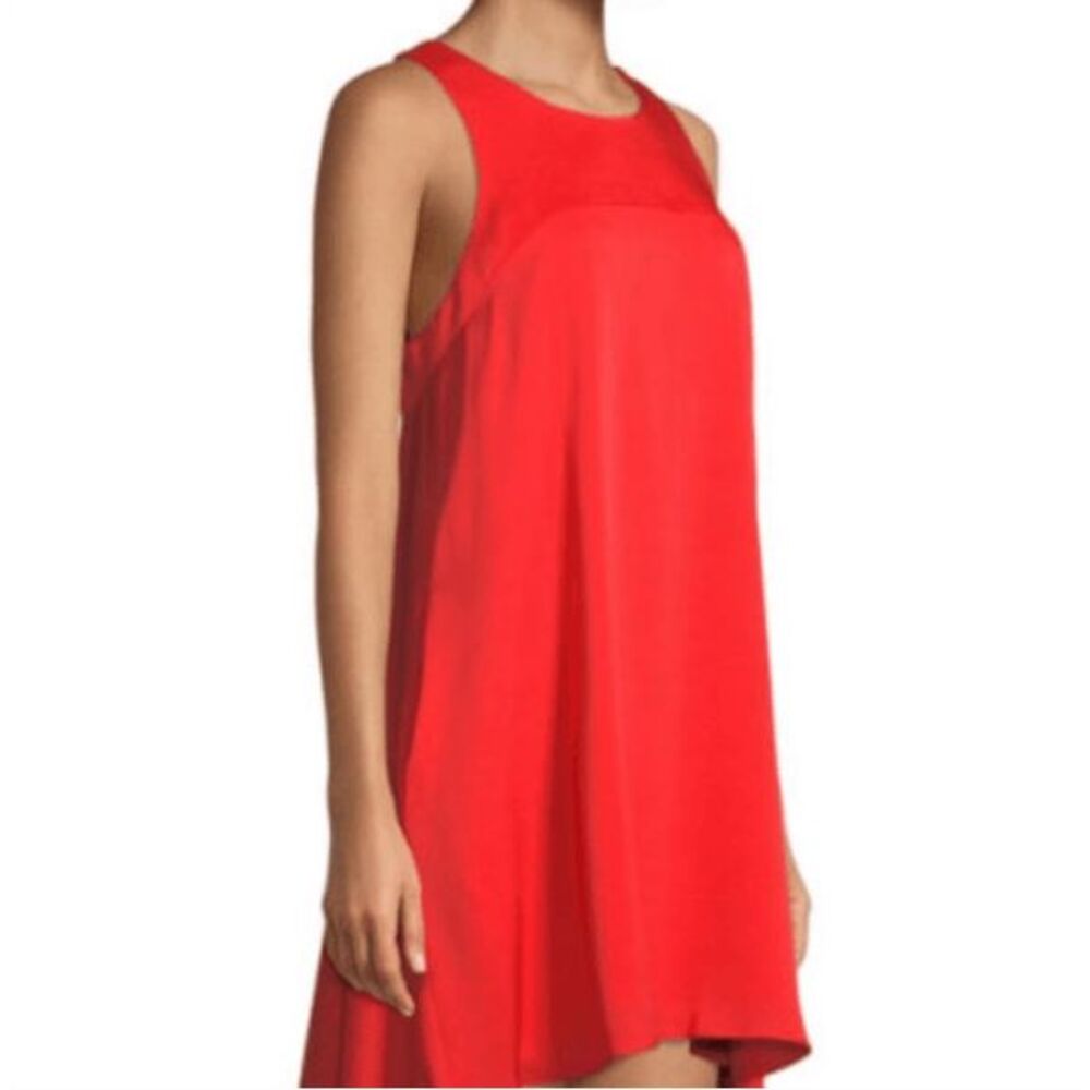 NWT‎ Milly Silk Trapeze Dress Sleeveless Pockets Vibrant Orange Flame Size 6